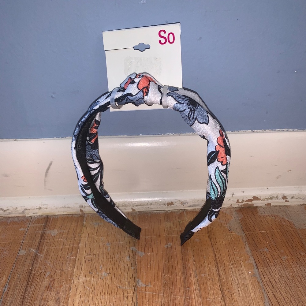 Floral Headband with Top Knot